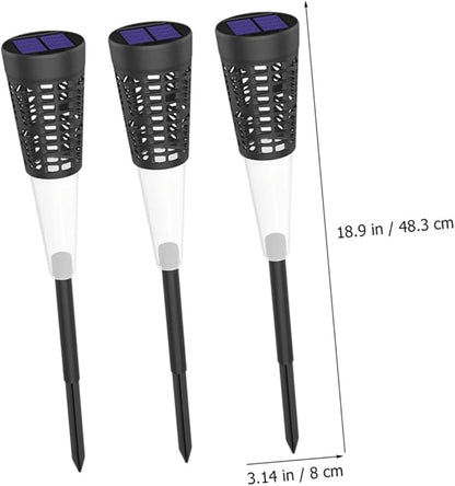 ABOOFAN 6pcs Solar-Powered Garden Stake Lights with Warm and Colorful Projection, Outdoor Lawn and Pathway Lights for Courtyard Decoration, Cone Hollow Design, Weather-Resistant Landscape