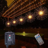 SHUKAN 5 Pcs 1000LED Solar Starburst Sphere Lights,Firework Light Timer