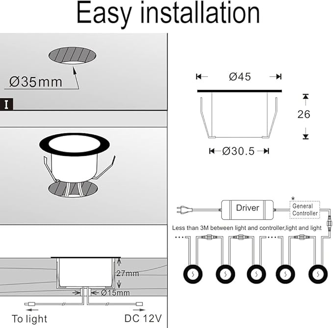 FVTLED Low Voltage Recessed RGBW Deck Light, Φ1.22 RGB & Warm White Stainless Steel Waterproof Outdoor Step | Lumora