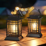 Solar Lanterns Outdoor Waterproof, Hanging Solar Lights for Outside 2 Pack