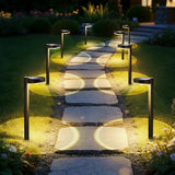 APONUO 16 Pack Solar Pathway Lights Outdoor, 3 Color Temperatures Selectable CCT, Focused Ground Spot Lens, Brighter Up to 12 Hrs IP65 Waterproof Path Lights for Walkway Driveway Yard Garden, Black