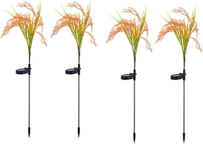 LED Solar Path Lights 4pcs Outdoor Solar-Powered In-ground LED Lamps for Garden, Lawn, Yard Décor with Light Control for Patio and Park