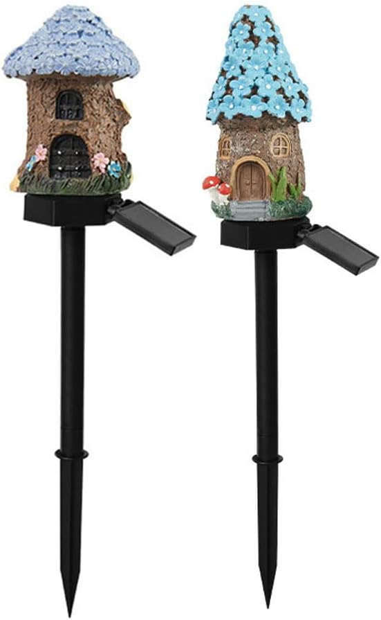 Ulalaza 2PCS Garden Solar Lights Multi-Color Changing LED Flower Stake Light Decorative Landscape Lawn Yard Outdoor Lights The Length is About 70 * 140 * 430mm/3 * 6 * 17inch Sold as Two as Shown
