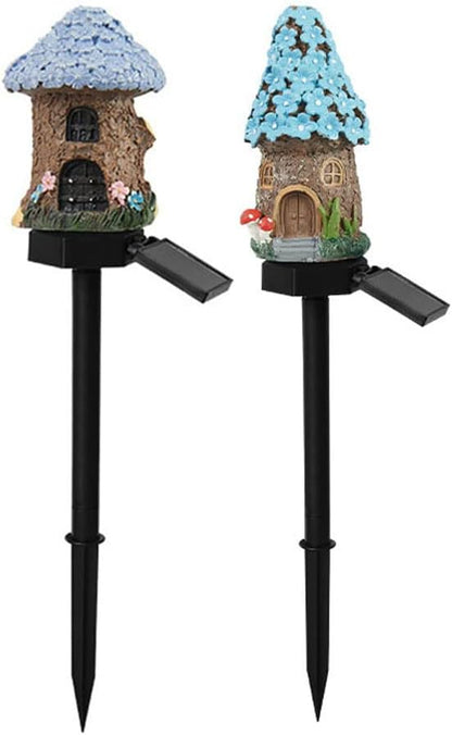 Ulalaza 2PCS Garden Solar Lights Multi-Color Changing LED Flower Stake Light Decorative Landscape Lawn Yard Outdoor Lights The Length is About 70 * 140 * 430mm/3 * 6 * 17inch Sold as Two as Shown