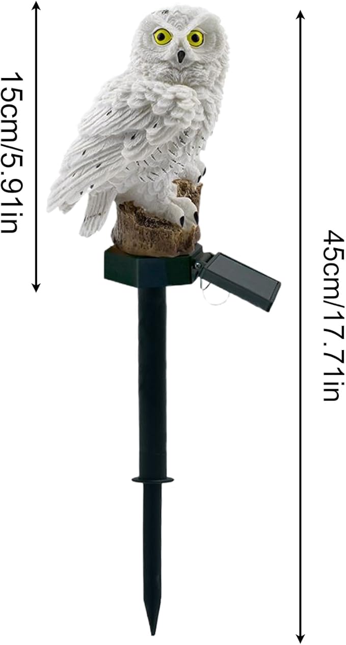 Solar Owls for Outdoor and Garden Decorative – Resin Animal Night Light, with Stake for Outdoor Solar Lighting – for Garden, Lawn, Floor, Landscape, Path, Park