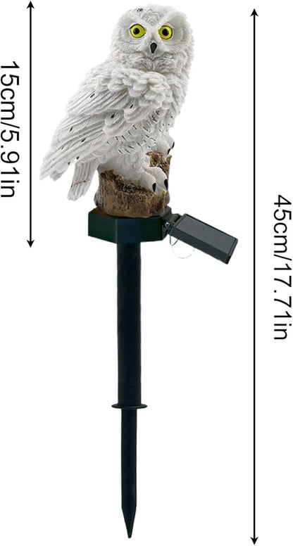 Solar Owls for Outdoor and Garden Decorative – Resin Animal Night Light, with Stake for Outdoor Solar Lighting – for Garden, Lawn, Floor, Landscape, Path, Park