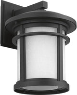 Progress Lighting Wish LED Collection 1-Light Etched White Linen Glass Craftsman Outdoor Medium Wall Lantern Light | Lumora