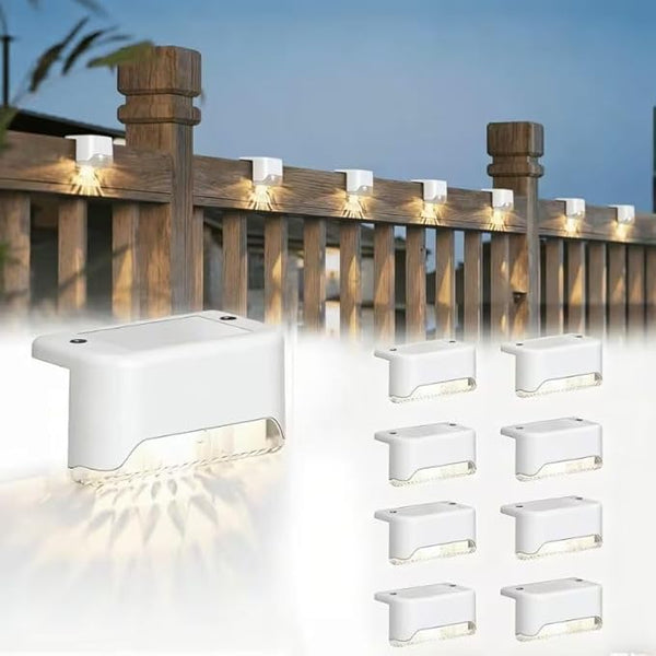 16/8 Set Solar Outdoor Step Lights, LED Landscape Lights, with IP55 Protection Rating, Suitable for Stairs, Steps | Lumora