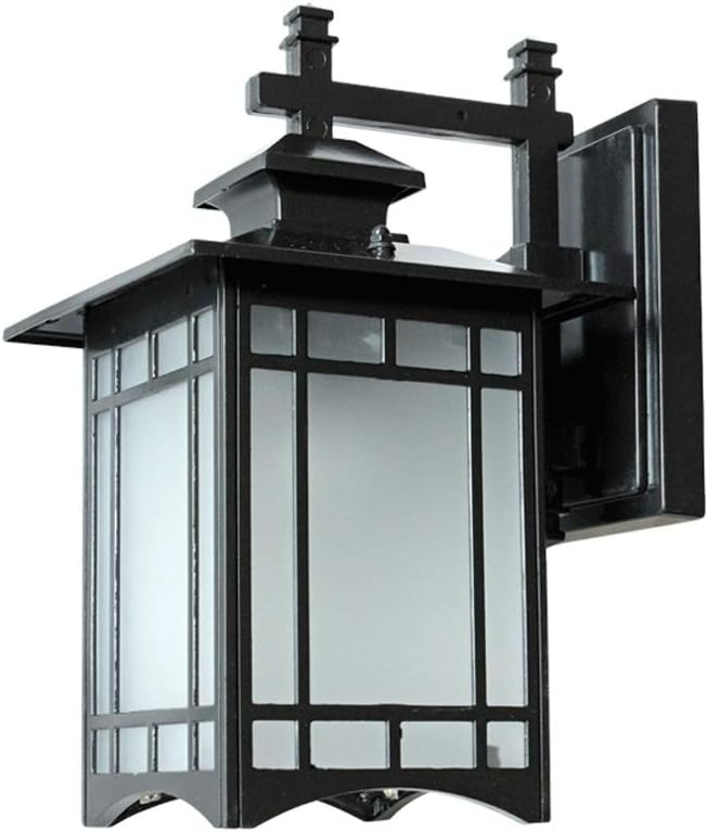 Outdoor Lamp Post Light Fashion Vintage Exterior Rainproof Wall Sconce Lantern Square Black Single-Light Outdoor Wall Lighting Rustproof Aluminum Wall Mount Lamp Edison E27 Retro Bulb Patio Fence Comm