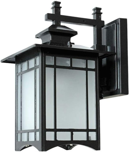 Outdoor Lamp Post Light Fashion Vintage Exterior Rainproof Wall Sconce Lantern Square Black Single-Light Outdoor Wall Lighting Rustproof Aluminum Wall Mount Lamp Edison E27 Retro Bulb Patio Fence Comm