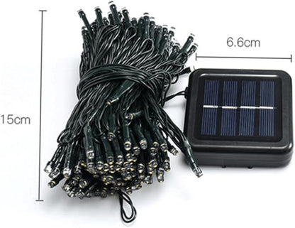 Solar LED String Lights Warm White Beads Outdoor Garden Patio Decorative Lamp for Tree Lawn Parties and Weddings Energy-Saving Solar Powered