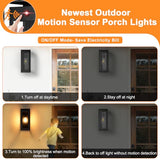 19" Motion Sensor Outdoor Wall Lights, 2 Pack Large Dusk to Dawn Outdoor Lights, 2 Lighting Modes Waterproof Anti-Rust Wall Sconces, Exterior Lighting Fixtures for Front Door, Porch, Garage