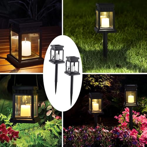 GIGALUMI Solar Lanterns Outdoor Waterproof, 4 Pack Hanging Solar Lanterns