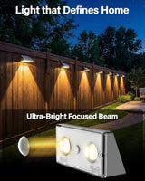 Solar Fence Lights Outdoor, 2 Pack Fence Lights Solar Powered