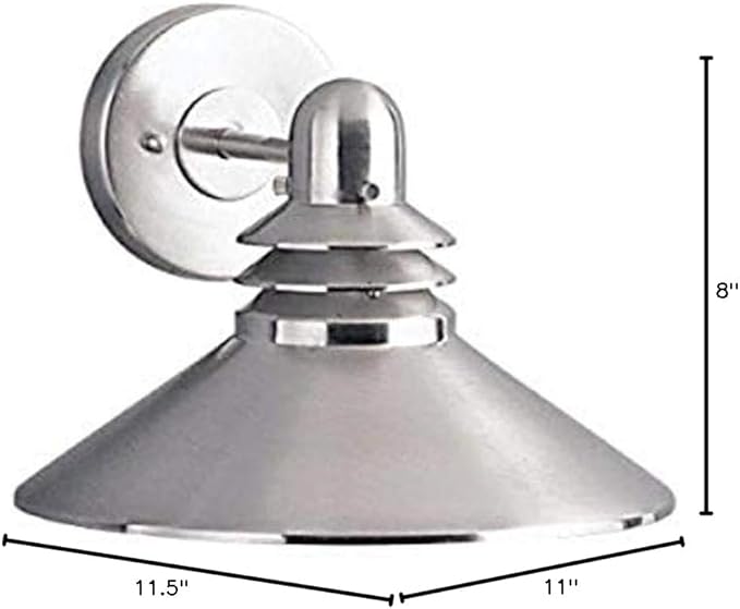 Kichler 9044NI Grenoble Indoor/Outdoor Wall 1-Light, Brushed Nickel