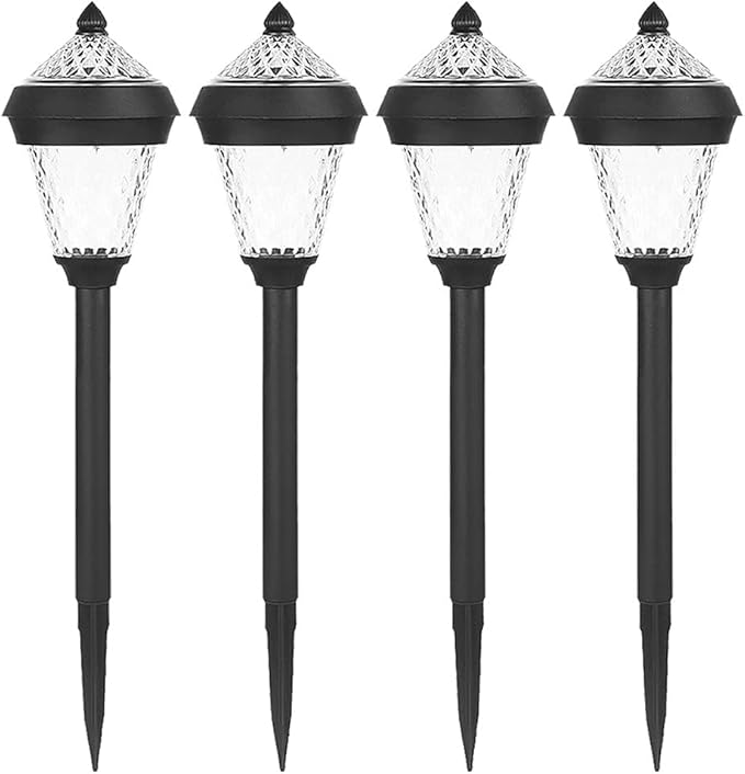 Solar Lights Outdoor 4 Pack Solar Pathway Lights Outdoor Waterproof LED Landscape Lights Solar Powered Outdoor Lights Solar Garden Lights for Pathway Walkway Yard
