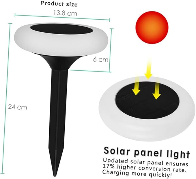 Solar Ground Light RGB Colorful Pathway Lamp Outdoor Landscape Light for Gardens Yards Walkways Easy Installation Lighting Modes