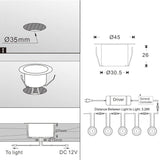 LED Deck Lights Kit, 30 Pack 1.77" Smart RGBW+IC Outdoor Lights | Low Voltage Recessed Deck & Step Lights | IP67 | Lumora
