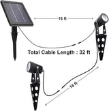 Mini 50X Twin Solar-Powered Flag Pole Light Cast Aluminium Cool White LED Spotlight 60-100 Lumen Per Light Fixture | Lumora