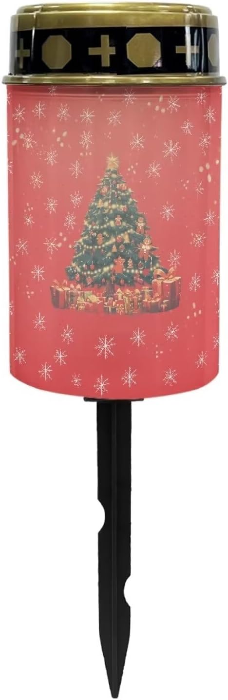 Generic Snowflake Print Solar Garden Light Lanscape Path Light Solar Powered Outdoor Solar Light Cemetery Solar Light for GraveOutdoor Light Christmas Decor
