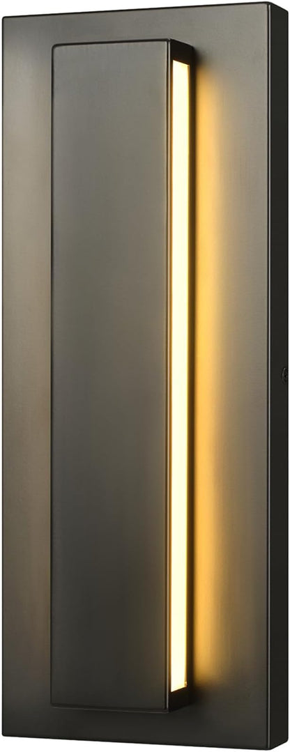 GLOBE Electric 60000172 15W LED Integrated Outdoor Wall Sconce, Matte Black, Frosted Acrylic, 600 Lumens, 2700 Kelvin, 90 CRI