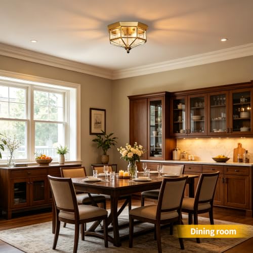 Kalium Flush Mount Outdoor Ceiling Light Fixture, 4 Light Exterior.