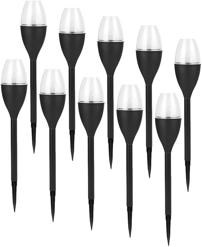 Solar Lights Outdoor 10 Pack Solar Pathway Lights Outdoor Waterproof LED Landscape Lights Solar Powered Outdoor Lights Solar Garden Lights for Pathway Walkway Yard