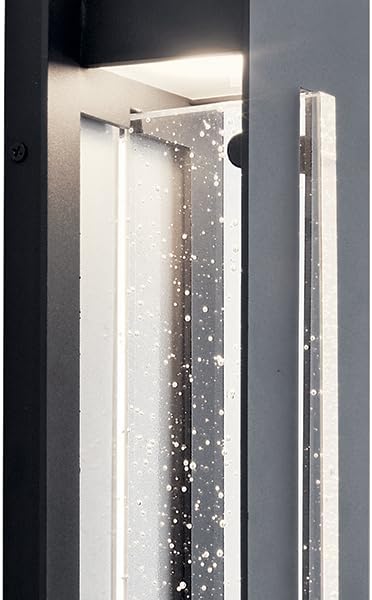 Kichler River Path 17.5" LED Outdoor Wall Light in Textuerd Black, 1-Light Contemporary Exterior Wall Sconce with | Lumora