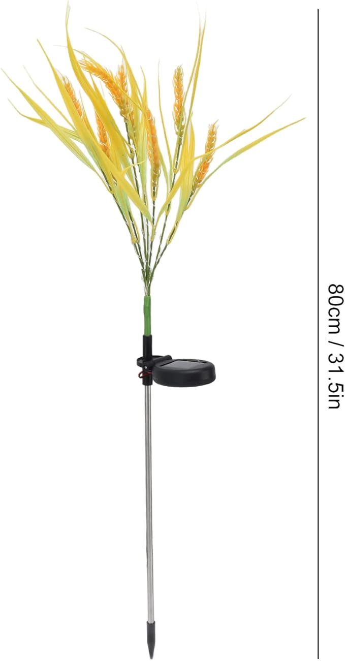 2 Pack Wheat Ear Solar Garden Stake Lights LED Outdoor Decorative for Patio Lawn Yard Pathway (Warm White)