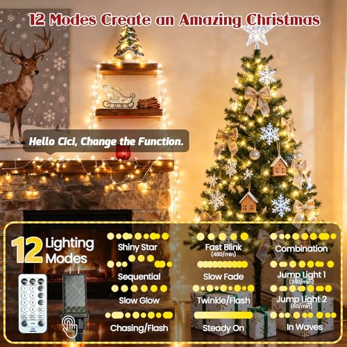 240LED 88FT Christmas String Lights Voice Controlled Remote, Warm White
