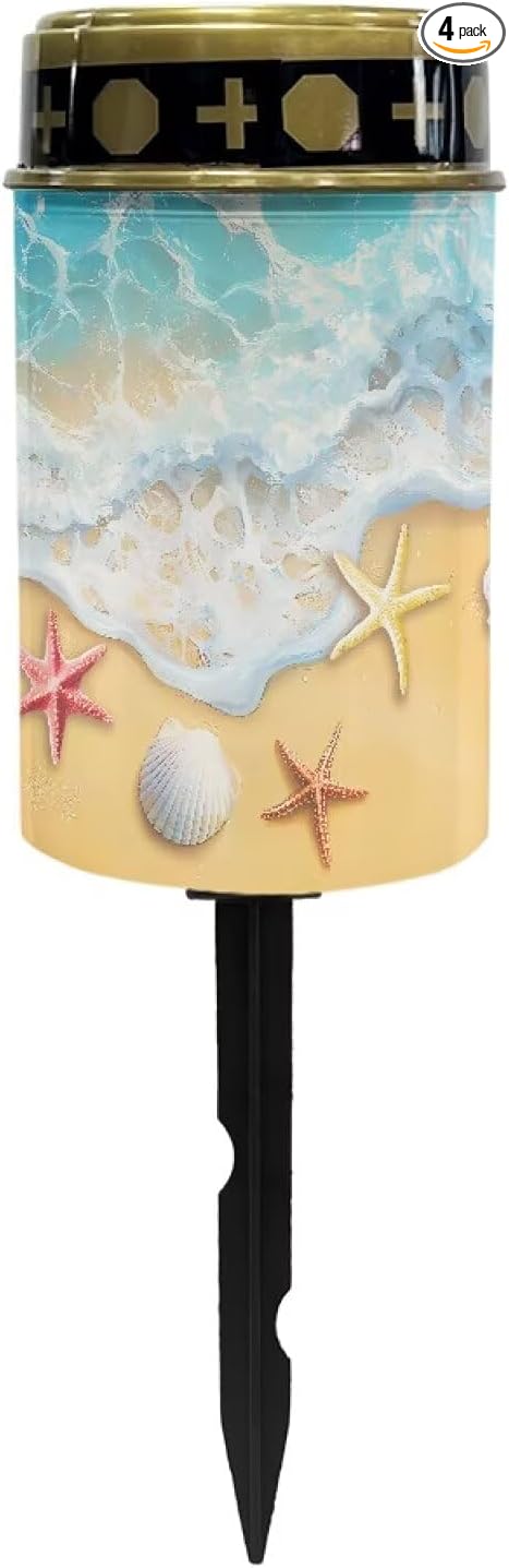 ZOUTAIRONG Seaside Starfish Design Solar Light for Cemetery Grave Durable Garden Lights Solar Powered Powered | Lumora