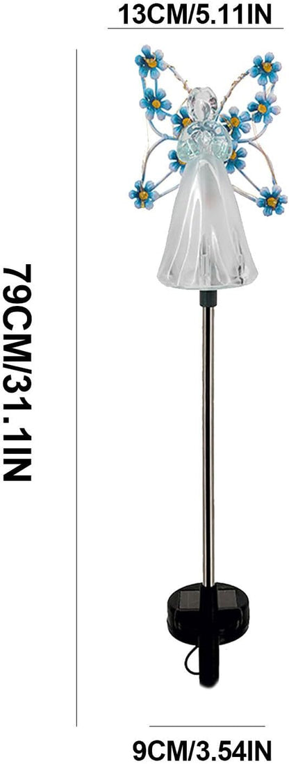 Solar Angel Lights - Garden Lights Solar Powered Waterproof with Fairy Angel Decor | Landscape Decorative Light for Garden Yard Patio, Cemetery Grave Decorations