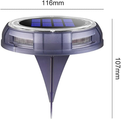 8 LED Solar Ground Lights Warm White Garden Solar Pathway Lights Outdoor Landscape In-ground Lawn Decorative Lighting for Backyard and Patio