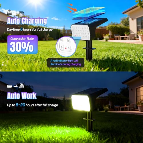 Halloween Solar Spot Lights Outdoor Waterproof, 10 Pack, 28 LED RGB