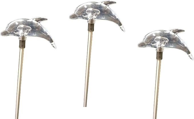 Starry Illuminate 3 PCS Solar Color Changing Dolphin Style Garden Stake Light