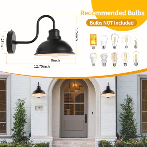 Dusk to Dawn Barn Lights Outdoor Wall Light 8" Exterior Lighting Fixtures