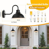 Dusk to Dawn Barn Lights Outdoor Wall Light 8" Exterior Lighting Fixtures