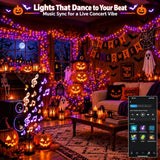 120LED 53FT Smart Color Changing Halloween String Lights RGB App & Remote