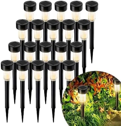 Outdoor Solar Landscape Lawn Lights, Suitable for Christmas, Halloween, Weddings, Road and Garden Decoration (Warm Light - 20-Piece Pack)