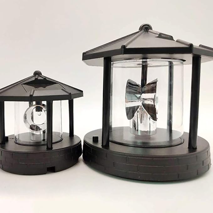 15 * 15 * 17cm Solar Lighthouse Rotating Light, Led Rotating Lighthouse Beacon Lamp Rotating Outdoor Decorative | Lumora
