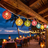 Oviejo 12FT LED Tiki Bar String Lights, 20 Multicolor Patio Lights Plug in