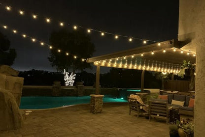 G40 Patio String Lights with 25 Clear Globe Bulbs - Hanging Garden String Lights - Vintage Backyard Patio Lights - Outdoor String Lights - Market Cafe String Lights - Green Wire - 25 Foot