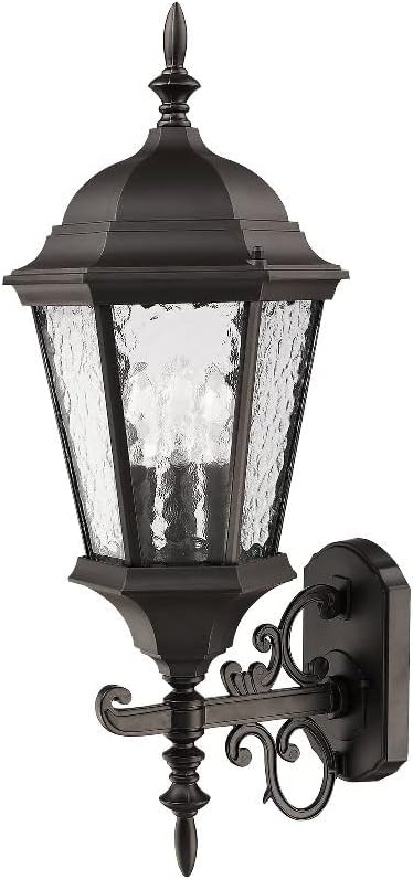 Livex Lighting 7561-14 Outdoor Wall Lantern with Clear Beveled Glass Shades, 23.5" x 9.5", Black | Lumora
