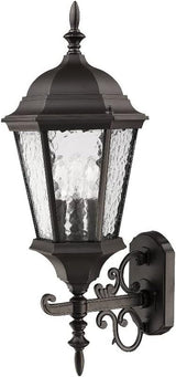 Livex Lighting 7561-14 Outdoor Wall Lantern with Clear Beveled Glass Shades, 23.5" x 9.5", Black | Lumora