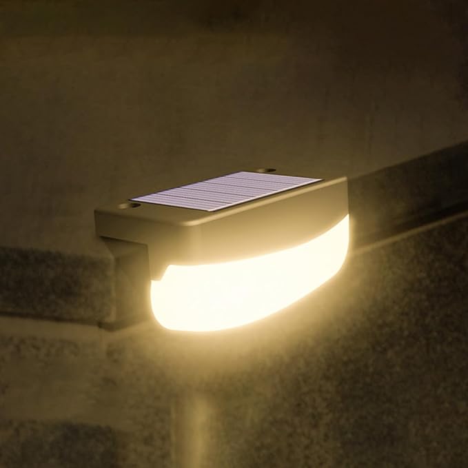 2pcs Solar Stair Lights Outdoor LED Step Lamps with High-Conversion Panels for Garden Decks Fence Handrail | Lumora