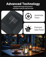SHYMERY Solar Lanterns Outdoor Waterproof, 14 Inch Outdoor Lanterns with LED Flickering Flameless Candles,2 Pack Hanging Black Lantern Decorative for Patio,Front Porch,Balcony,Outside,Table Decor