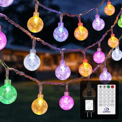 39FT Outdoor String Lights, 68 LED Patio Lights with Remote Control, Voice-Activated & Music Sync Mode, 16 Color-Changing Modes, Waterproof for Patio Garden Party Decor