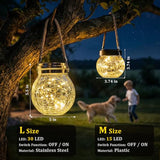 ROSHWEY 6 Pack M Size Solar Lantern Gifts for Women - Outdoor Solar Lanterns Waterproof with 15 LED Hanging Garden Patio Backyard Decor Lights for Halloween Christmas Easter Gift