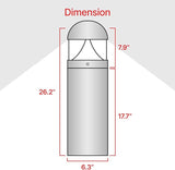 LightingLabs Led Bollard Landscape Lighting 10 Watts 26 Inch 3CCT 3000/4000/5000K 120-277V Outdoor Pathway Light | Lumora