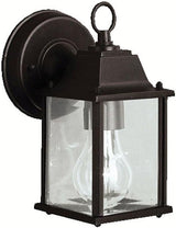 Kichler Barrie 8.5" 1 Light Outdoor Wall Light with Clear Beveled Glass in Black | Lumora
